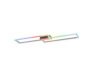 Plafonnier LED Lampe de salon dimmable Télécommande RGB Rainbow changement de couleur, couleur de lumière réglable, 40W 3200lm blanc chaud-blanc froid, LxlxH 121x72x6,4 cm