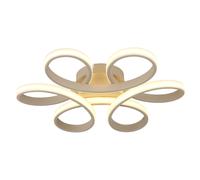 Plafonnier LED, lampe de salon en forme de fleur, métal couleur sable, longueur 40 cm