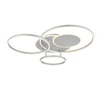 Plafonnier LED, lampe de salon, intensité réglable, métal argenté, H 80,7 cm
