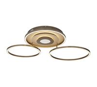 Plafonnier LED, lampe de salon, intensité réglable, métal couleur champagne, L 99,2 cm