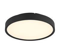 Plafonnier LED, lampe de salon, intensité réglable, métal noir, D 39 cm