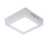 Plafonnier LED lampe de salon lampe de couloir panneau en saillie lampe de cuisine carrée, plastique blanc, 6W 660lm 6500K blanc froid, L 12 cm