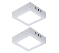 Plafonnier LED lampe de salon lampe de couloir panneau en saillie lampe de cuisine carrée, plastique blanc, 6W 660lm 6500K blanc froid, L 12 cm