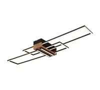 Plafonnier LED lampe de salon lampe de plafond métal noir aspect bois L 100 cm