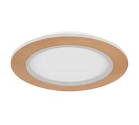 Plafonnier LED Lampe de salon Métal blanc imitation bois rond CCT D 40 cm