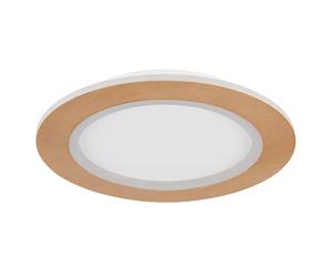 Plafonnier LED Lampe de salon Métal blanc imitation bois rond CCT D 40 cm