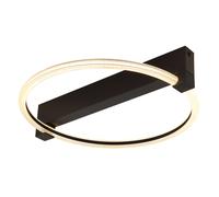 Plafonnier LED, lampe de salon, métal noir mat, H 8,5 cm