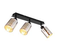 Plafonnier LED, lampe de salon, orientable, noir, métal, L 66 cm