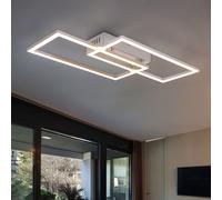 Plafonnier LED lampe de salon plafonnier lampe de salle à manger, métal, rectangulaire, 2280lm 40W 3000K, 52 x 24,2 x 6,2 cm