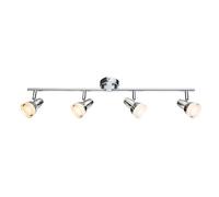 Plafonnier LED lampe de salon spot plafonnier orientable 4 flammes, spots mobiles cristaux de verre, 4x 4W 4x 240lm blanc chaud, LxH 68,5 x 17 cm