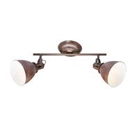 Plafonnier LED, lampe de salon, spots orientables, couleur rouille, L 45 cm