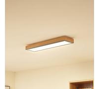 Plafonnier LED Laviona Lindby, dimmable, bois clair, Salon / Salle à manger, Bois, Moderne, Plafonnier LED