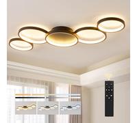 Plafonnier LED Living Room Light White Round Dimmable 50W 6000LM LED Ceiling Light with Remote Control 3000K-6500K Convient pour le salon, le plafonnier de la chambre à coucher.