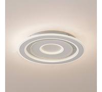 Plafonnier LED Lorvik Lindby, dimmable, blanc, Salon / Salle à manger, Métal, Moderne, Plafonnier LED