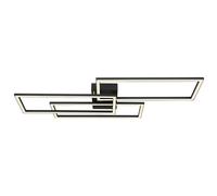 Plafonnier LED lumière de chambre dimmable télécommande smart light, application et commande vocale, opale noire, 58W 4300lm blanc chaud/blanc froid, LxH 90x8 cm