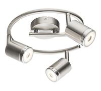 Plafonnier LED luminaire métal nickel chrome mat spot salon chambre