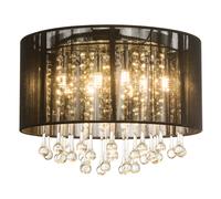 Plafonnier LED luminaire suspendu verre cristal salon suspension soie noir Globo 15095D