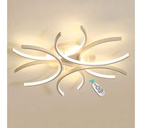 Plafonnier LED, lustre incurvé 120 W à intensité variable, lampe design acrylique créative, éclairage de plafond, lampe de plafond moderne, télécommande pour chambre à coucher, chambre d'enfant,