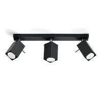 Plafonnier LED MERIDA 3 - SOLLUX - Noir - 3 ampoules GU10 - Design Moderne LOFT