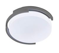 Plafonnier LED métal blanc gris lampe de chambre plafonnier plastique 30 cm, rond, 1x 11W 1200lm 3000K, DxH 30 x 9 cm