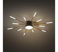 Plafonnier LED moderne, 12 + 1 tête, lustre noir semi-encastré, éclairage de plafond pour chambre, salon, cuisine, salle à manger, restaurant