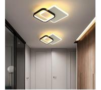 Plafonnier LED Moderne, 24W 2700LM Luminaire Plafonnier Carré au Design Créatif 3000K Blanc Chaud, Lampe de Plafond 29*24cm, Noir
