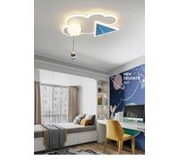 Plafonnier LED moderne à intensité variable avec télécommande, idéal pour la chambre d'enfant, le bureau ou la chambre à coucher. Lustre LED bleu nuage astronaute, luminaire adapté aux restaurants.