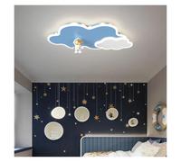Plafonnier LED moderne à intensité variable avec télécommande, idéal pour la chambre d'enfant, le bureau ou la chambre à coucher. Lustre LED bleu nuage astronaute, luminaire adapté aux restaurants.