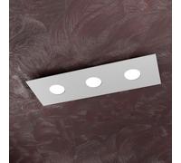 Plafonnier lED moderne rectangulaire 3 lumières métal gris l 60 cm