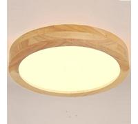 Plafonnier LED MOGOD - Moderne Lampe Plafond Rond Ø30cm en Bois - 3000K Lumière Chaude, Luminaire pour Salon Chambre Cuisine