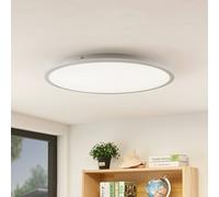 Plafonnier LED Narima Lindby, gris, Cuisine, Matière Plastique, Moderne, Plafonnier LED