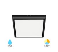 Plafonnier LED noir encastrable ou saillie 20W 3-en-1 carré