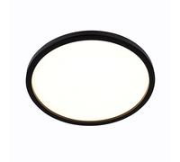Plafonnier LED noir lampe de salon ronde plafonnier rétro-éclairé, rétro-éclairage, 22W 3000Lm blanc chaud, DxH 42,5x3,4 cm