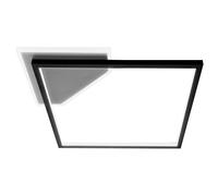Plafonnier LED noir Plafonnier design à intensité variable Interrupteur à paliers intégré, métal, 24W 2700Lm blanc chaud, LxLxH 46,6x46,6x5,7 cm