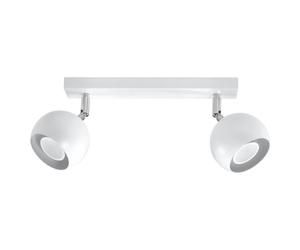 Plafonnier LED OCULARE 2 - SOLLUX - Blanc - 2 ampoules GU10 - Design Moderne LOFT Spot