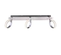 Plafonnier LED orientable à bande spot chromé plafonnier moderne 3 ampoules, 3x LED 5W 350Lm blanc chaud, L 60 cm