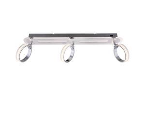 Plafonnier LED orientable à bande spot chromé plafonnier moderne 3 ampoules, 3x LED 5W 350Lm blanc chaud, L 60 cm