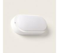 Plafonnier Led Ovale 25w Extérieur 94x198 Mm Ip65 Avec Détecteur De Mouvement Et Crépusculaire Hublot White Blanc Froid 6500k