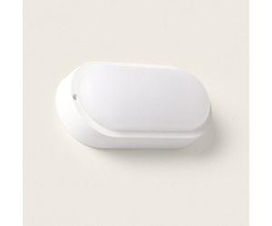 Plafonnier Led Ovale 25w Extérieur 94x198 Mm Ip65 Avec Détecteur De Mouvement Et Crépusculaire Hublot White Blanc Froid 6500k
