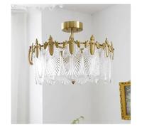 Plafonnier LED Ovale Moderne et Luxueux en Verre à Motif de Paon et de Feuilles, idéal pour Chambre, Bureau, Restaurant, Salon, hôtel, décoration intérieure (D50cm, Ampoule à lumière Chaude)