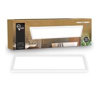 B.K.Licht - Plafonnier LED plat avec éclairage indirect, lumière blanc neutre, protection IP44, plafonnier salle de bain, lustre cuisine, lustre salon, 58 x 20 x 3 cm, blanc