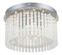Plafonnier LED plafonnier chromé cristal lampe de salon, 18W, 1600lm blanc neutre, DxH 37 x 21,5 cm