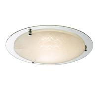 Plafonnier LED plafonnier chrome lumière du jour plafonnier verre, bord miroir CCT, 1x 18W 1200Lm 3000-6500K, 41,5 cm