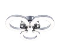 Plafonnier LED plafonnier chrome plafonnier de salon design moderne, design anneau, 1x LED 27 watt 1220 lumens blanc chaud, LxlxH 30,5 x 28 x 8 cm