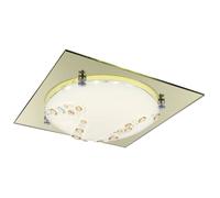 Plafonnier LED plafonnier cristaux de verre chrome or L 31,5 cm salon chambre salle à manger