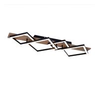 Plafonnier LED plafonnier lampe de salle à manger lampe de salon lampe de chambre à coucher, métal noir aspect bois, 30W 1700lm 3000K blanc chaud, L 82 cm