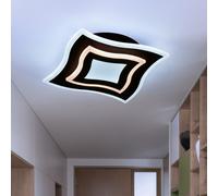 Plafonnier LED plafonnier lampe de salon lampe de salle à manger lampe de chambre, métal noir, télécommande dimmable CCT, 29W 2300lm 2700-6500K blanc chaud-blanc froid, L 32,5 cm