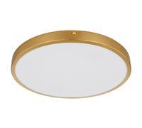 Plafonnier LED plafonnier lampe de salon lampe de salle à manger ronde, métal laiton plastique, 22W 1800lm blanc chaud 3000K, D 35 cm