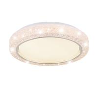 Plafonnier LED plafonnier lampe en cristal lampe de salon ronde, anneau chromé, 24W 1400lm blanc chaud, DxH 40 x 8 cm