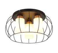 Plafonnier LED Plafonnier salle à manger bois noir chêne verre D 50 cm